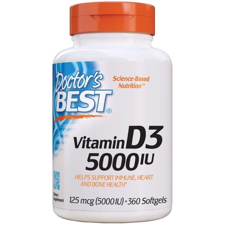 Doctors Best Vitamin D3 125mcg (5000IU) 360 soft gels