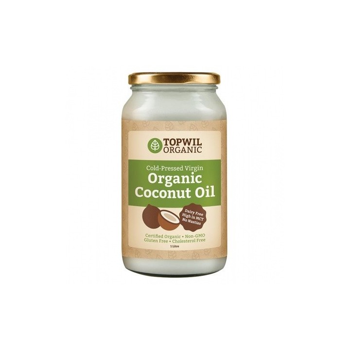 1 Litre Organic Extra Virgin Coconut Oil in Glass (878g)