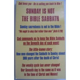 Sunday is Not the Bible Sabbath
