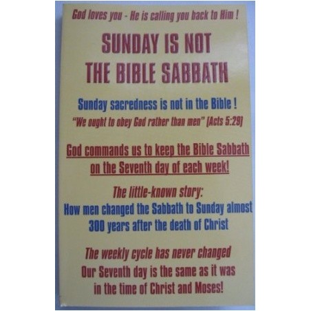 Sunday is Not the Bible Sabbath
