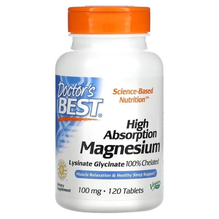 Doctor's Best High Absorption Magnesium 100mg 120 tablets