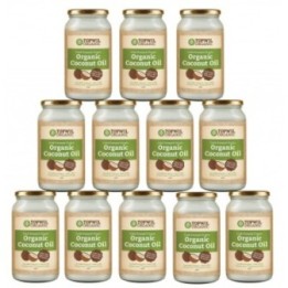 Bulk 12 x 1 Litre Cold Pressed  Organic Virgin Coconut Oil in Gl