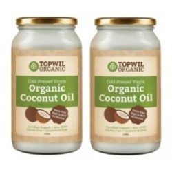 Bulk 2x 1 Litre Cold Pressed Organic Virgin Coconut Oil in Glass