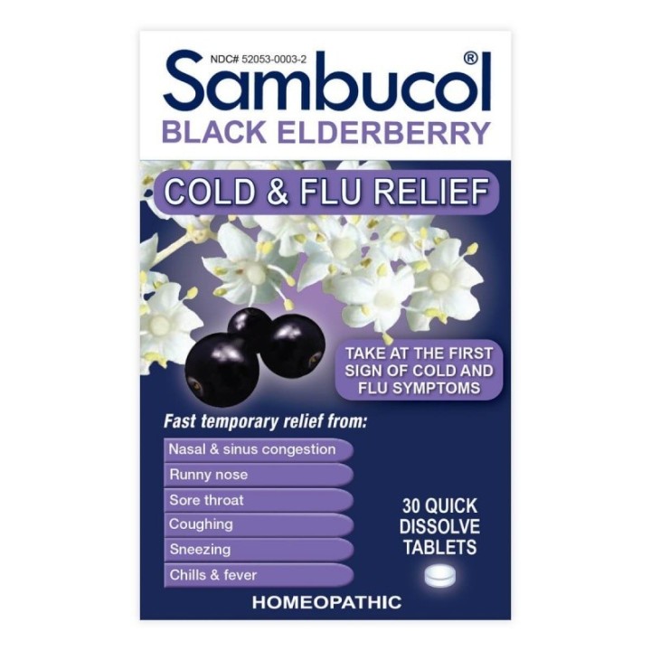 Sambucol Black Elderberry Cold & Flu Relief Tablets (30)