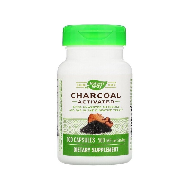 Natures Way Charcoal Activated Capsules 280mg 100 Capsule