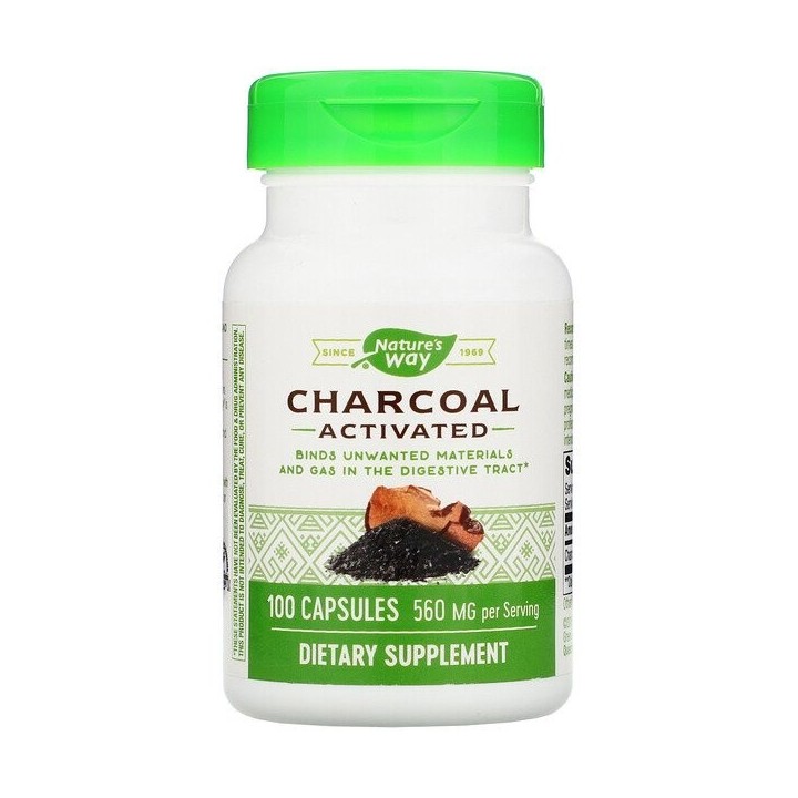 Natures Way Charcoal Activated Capsules 280mg 100 Capsule