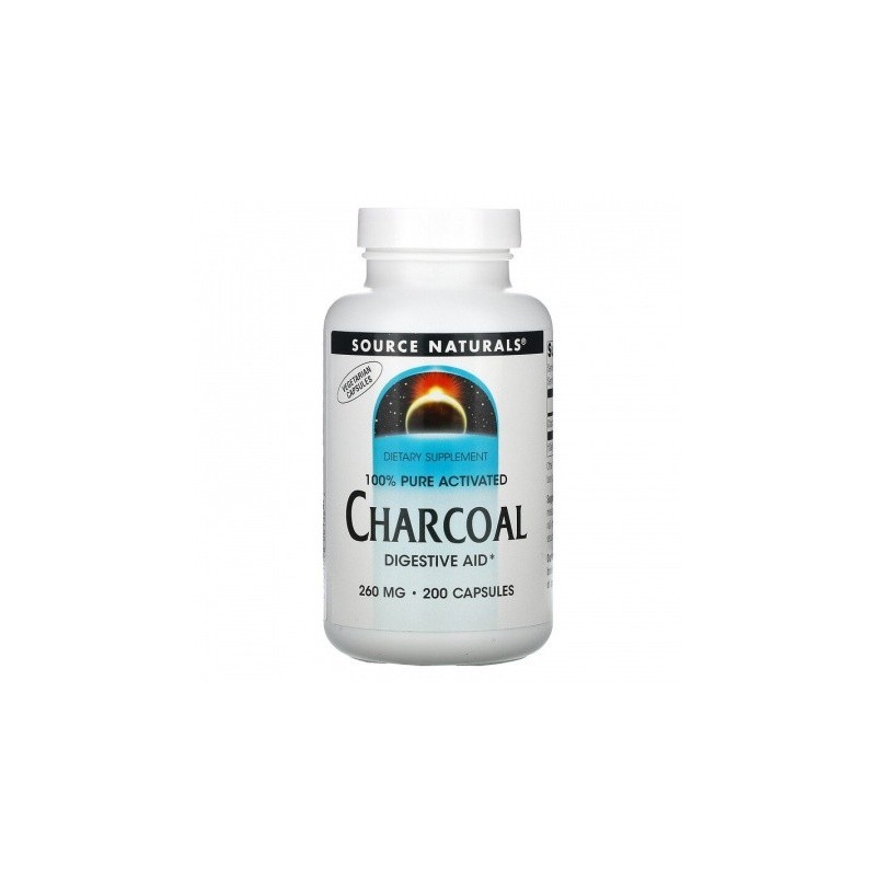 Source Naturals 100% Pure Activated Charcoal 200 Capsules