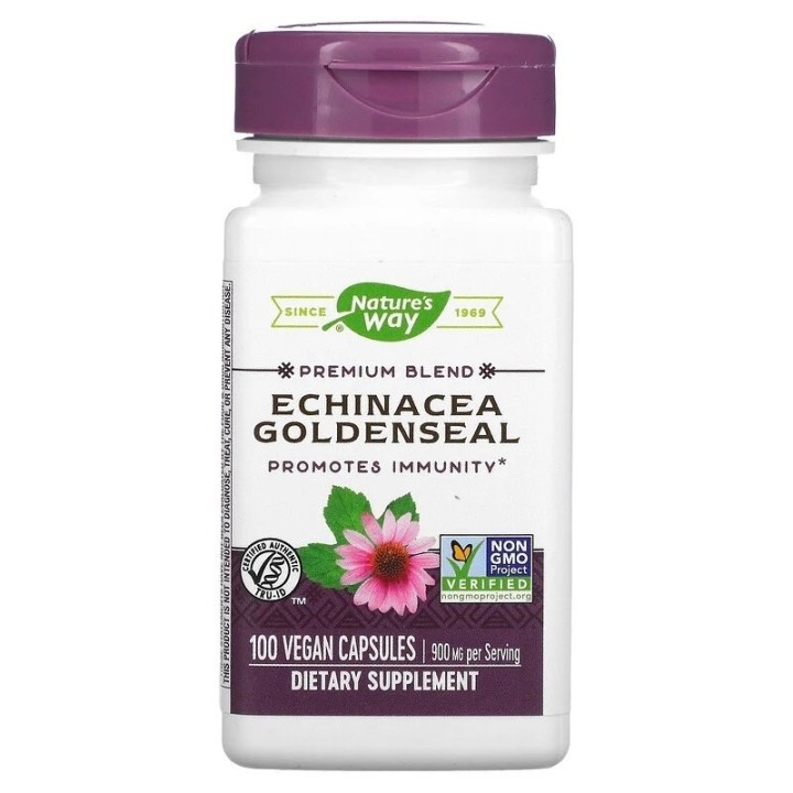 Natures Way Echinacea Goldenseal 450mg 100 Veg Caps