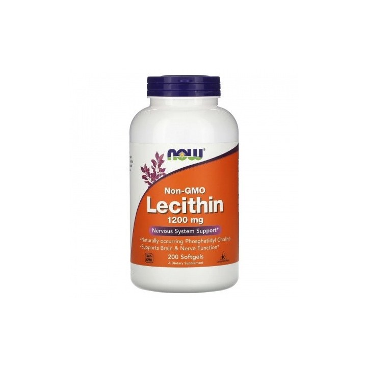 NOW Non-GMO Lecithin 1200mg 200 soft gels