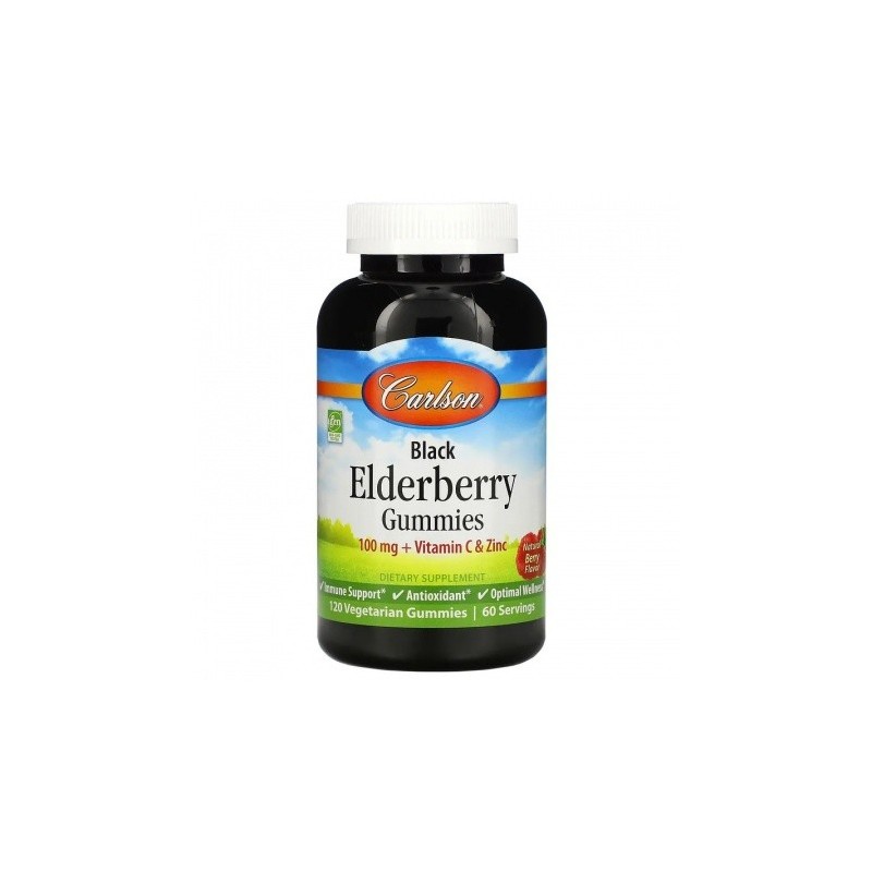 Carlson Black Elderberry Gummies 120 veg caps