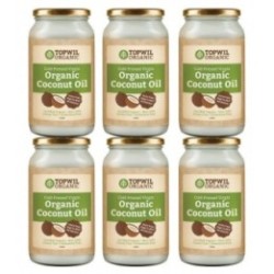 Bulk 6 x 1 Litre Cold Pressed Organic Virgin Coconut Oil in Glas