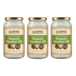 Bulk 3 x 1 Litre Cold Pressed Organic Virgin Coconut Oil in Glas