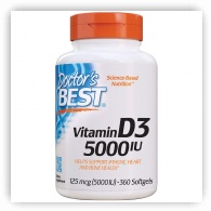 Doctors Best Vitamin D3 125mcg (5000IU) 360 soft gels